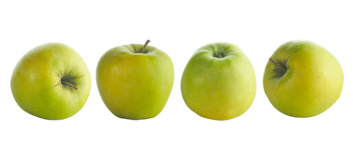 Green apples on a white background