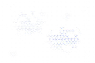 Obraz premium Digital geometric design featuring blue triangular patterns on a clean white background, creating a modern tech and virtual concept. 3D Rendering.