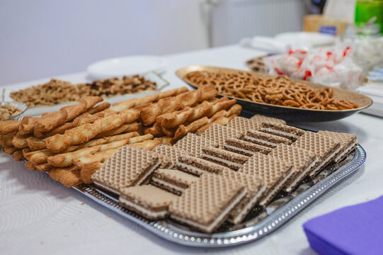 Assorted Sweet Treats and Snacks on a Table