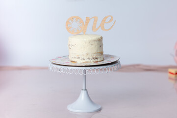 First Birthday Cake with Snowflake and 