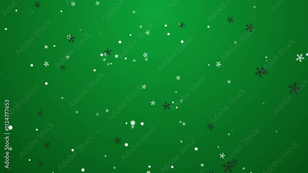 Poster particle snowflake falling on gradient background. snowflake falling animation. white snow falling a