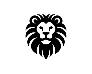 Lion Logo Design Vector Template. Lion Head Logo Icon Vector illustration. Black and white Lion head vector illustration.