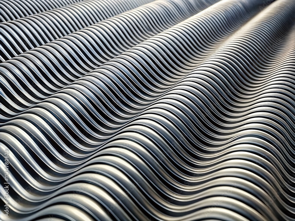 Poster black and white wavy lines pattern with smooth corrugated texture for modern design applications and