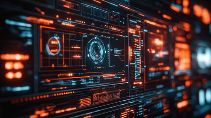 Obraz premium Futuristic Digital Interface: Abstract Technology Background