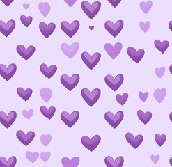 A seamless pattern with pastel lavender hearts
