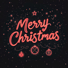 Bold and Moody Christmas Design with Glowing Red Elements and Stars