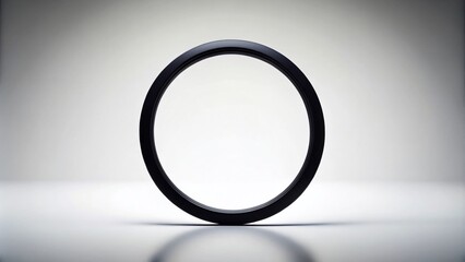 Black Stroke Circle on White Background - Artistic Silhouette Photography Capturing a Minimalist Design Element for Creative Projects and Modern Art Applications