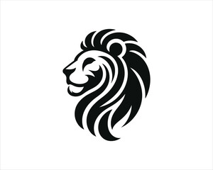 Fototapeta premium Lion Logo Design Vector Template. Lion Head Logo Icon Vector illustration. Black and white Lion head vector illustration.