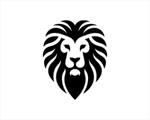 Lion head icon vector. Lion face logo design template. Silhouette simple. Black color, Flat style lion. Vector illustration Animal Logotype concept.