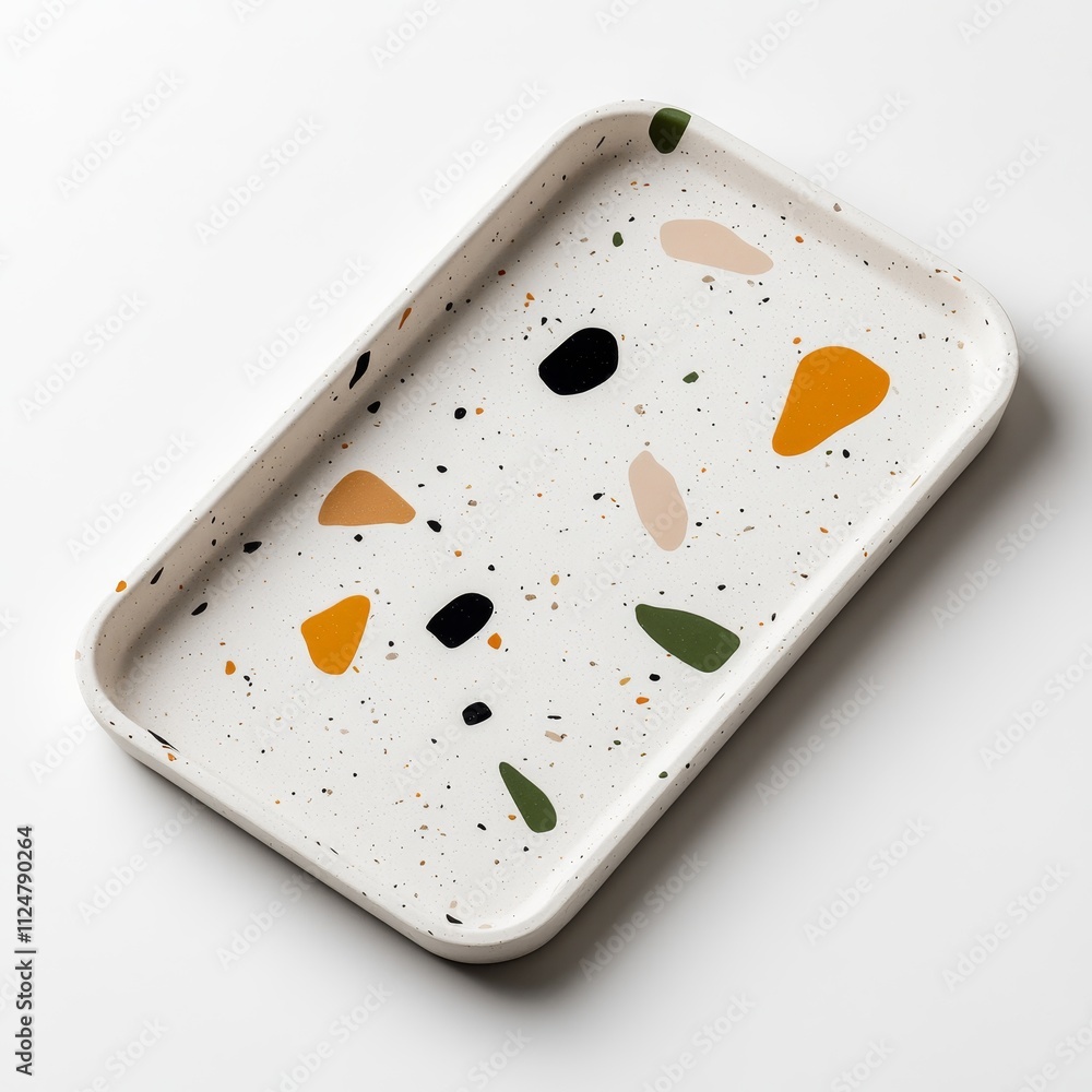 Poster Stylish and Modern Serving Tray with Abstract Colorful Patterns for Home Decor and Serving Purposes Creating a Contemporary Dining Experience