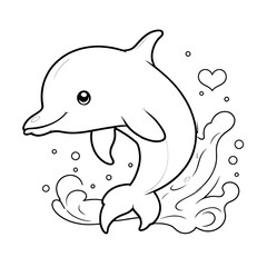 Obraz premium Adorable coloring page featuring cute animals. Perfect for kids' activity books, educational materials, and creative projects