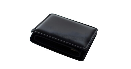 Sleek Black Wallet isolated on transparent background