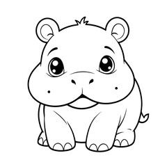 Adorable coloring page featuring cute animals. Perfect for kids' activity books, educational materials, and creative projects