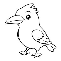 Fototapeta premium Adorable coloring page featuring cute animals. Perfect for kids' activity books, educational materials, and creative projects