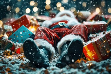 Exhausted Santa Claus