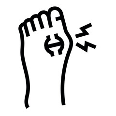 Obraz premium Psoriatic arthritis line black icon. Vector isolated button.