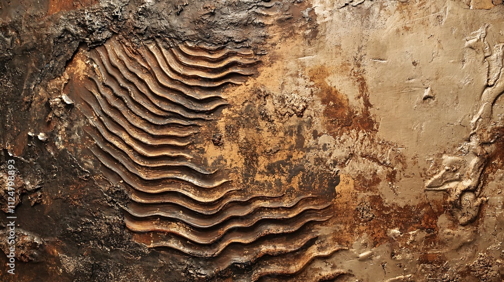 Aufkleber abstract textured background showing wavy relief and metallic paint