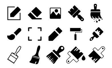 Fototapeta premium Creative Collection of Various Cleaning Brush Icons: Unique and High-Quality Designs for Digital Use