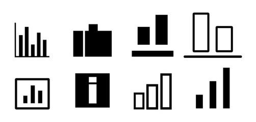 Comprehensive Growing Bar Graph Icon Set