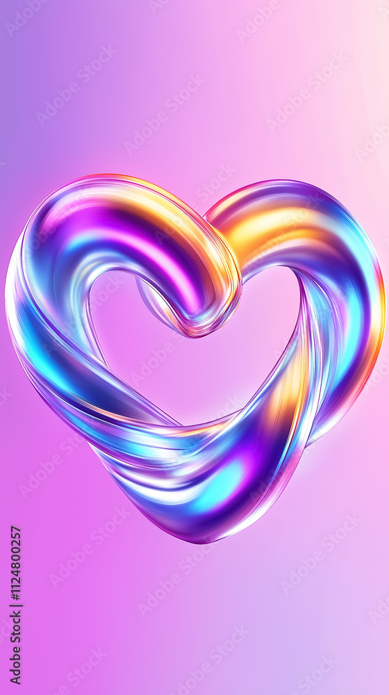 Poster a vibrant heart shape intertwines colorful elements to represent a merger between two companies, sho