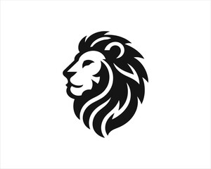 Lion head icon vector. Lion face logo design template. Silhouette simple. Black color, Flat style lion. Vector illustration Animal Logotype concept.