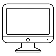 Minimalist Vector Illustration of a Monitor Icon