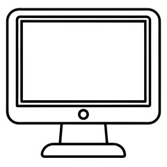 Minimalist Vector Illustration of a Monitor Icon