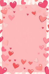 Pink background with small pink hearts at the bottom, pink and red color theme womens day background