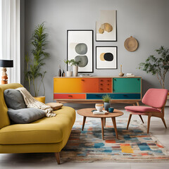 Trendy Interior with Color Pop Furniture