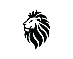 Fototapeta premium Lion head icon vector. Lion face logo design template. Silhouette simple. Black color, Flat style lion. Vector illustration Animal Logotype concept.