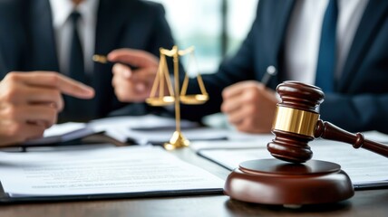 Corporate law meeting, with legal advisors pointing to charts and constitutional references.