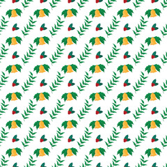 Christmas Florals Seamless Vector Pattern Design