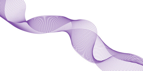 Fototapeta premium Abstract purple and white background with a glowing abstract wave. Background lines wave abstract stripe design. Vector illustration. 
