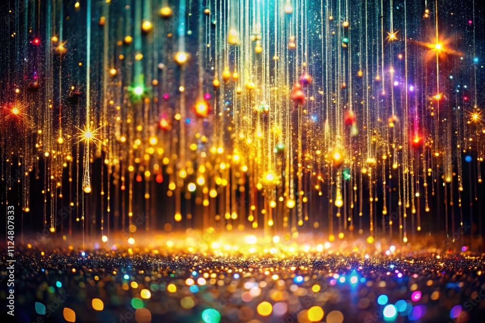 Aufkleber bright and enchanting long exposure of sparkling glittery particles creating a magical rain effect w