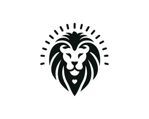 Lion head icon vector. Lion face logo design template. Silhouette simple. Black color, Flat style lion. Vector illustration Animal Logotype concept.