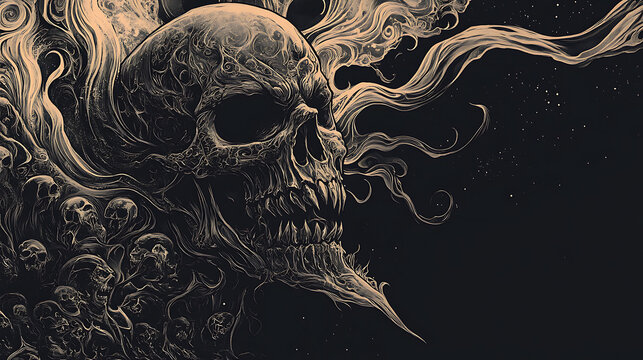 Demonic Evil Skull Wallpaper, Background 