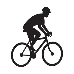 Obraz premium Man riding on the bicycle silhouette 