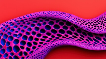 Abstract Pink and Blue Perforated Wave Design