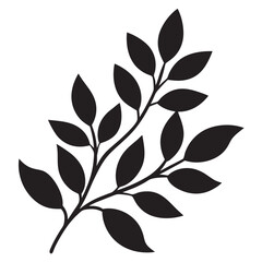 Different type of hand drawn leaves linocut vector 