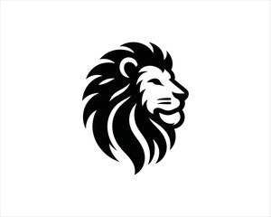 Fototapeta premium Lion head icon vector. Lion face logo design template. Silhouette simple. Black color, Flat style lion. Vector illustration Animal Logotype concept.