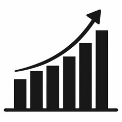 Silhouette Growth Chart Vector Illustration