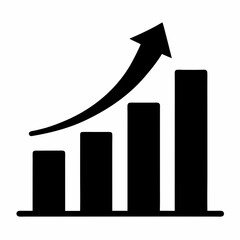 Silhouette Growth Chart Vector Illustration