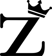 Letter z with crown
