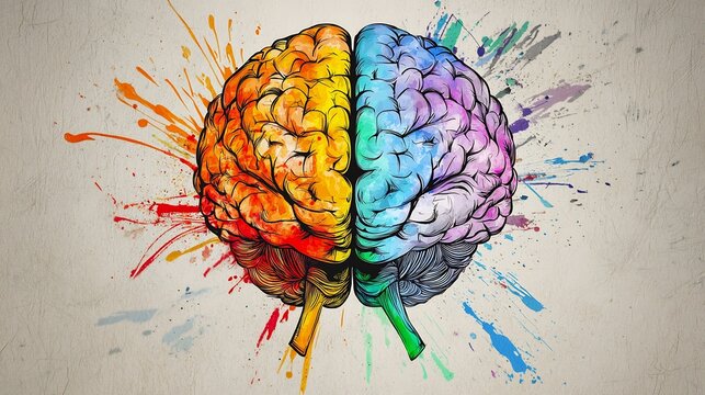 Vibrant Exploding Brain Visualizing the Complexities of the Human Mind