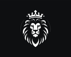 Lion logo design icon symbol vector illustration.