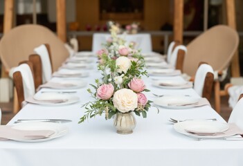 table set for a wedding reception