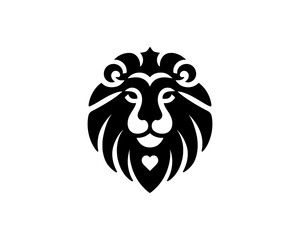 Lion head icon vector. Lion face logo design template. Silhouette simple. Black color, Flat style lion. Vector illustration Animal Logotype concept.