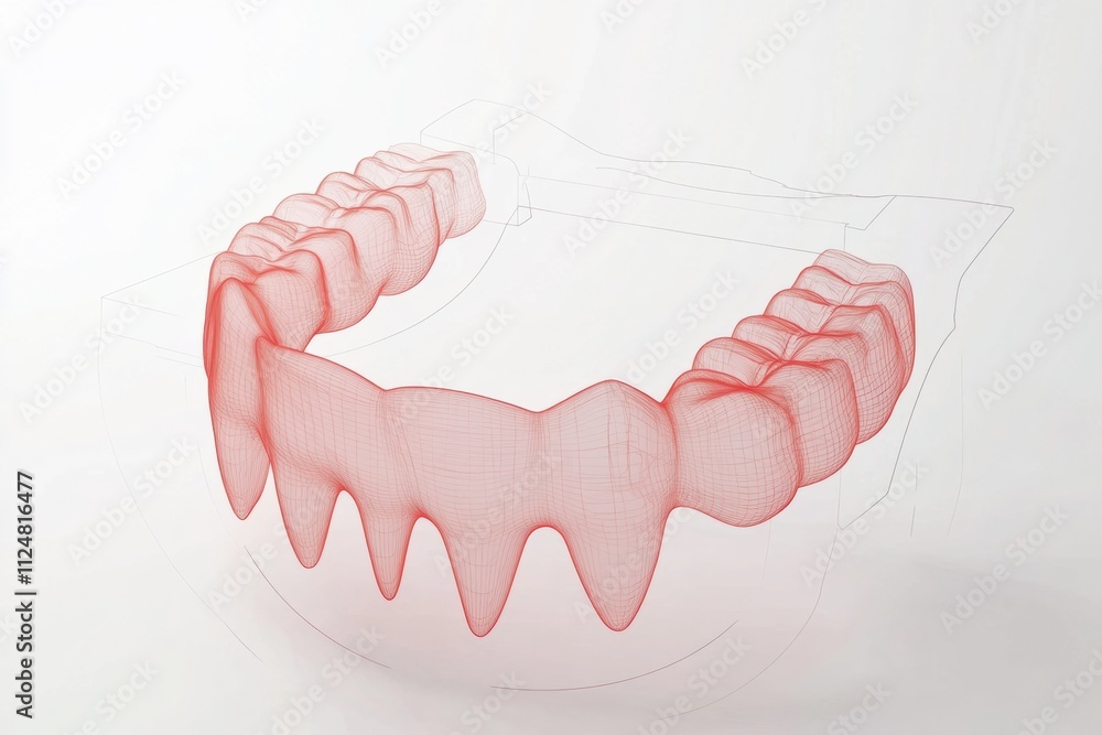Poster this schematic design features a dental arch in a minimalist style, providing clear space for text s