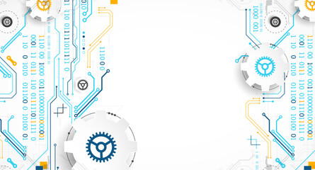 Fototapeta premium Vector illustration, Hi-tech digital technology and engineering theme.