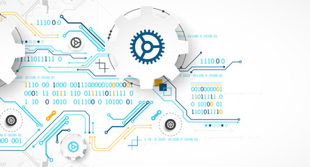 Vector illustration, Hi-tech digital technology and engineering theme.